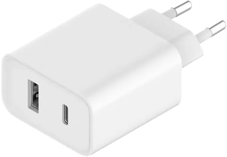 Xiaomi 33W adapter 2-pesaga (USB-A ja USB-C), valge