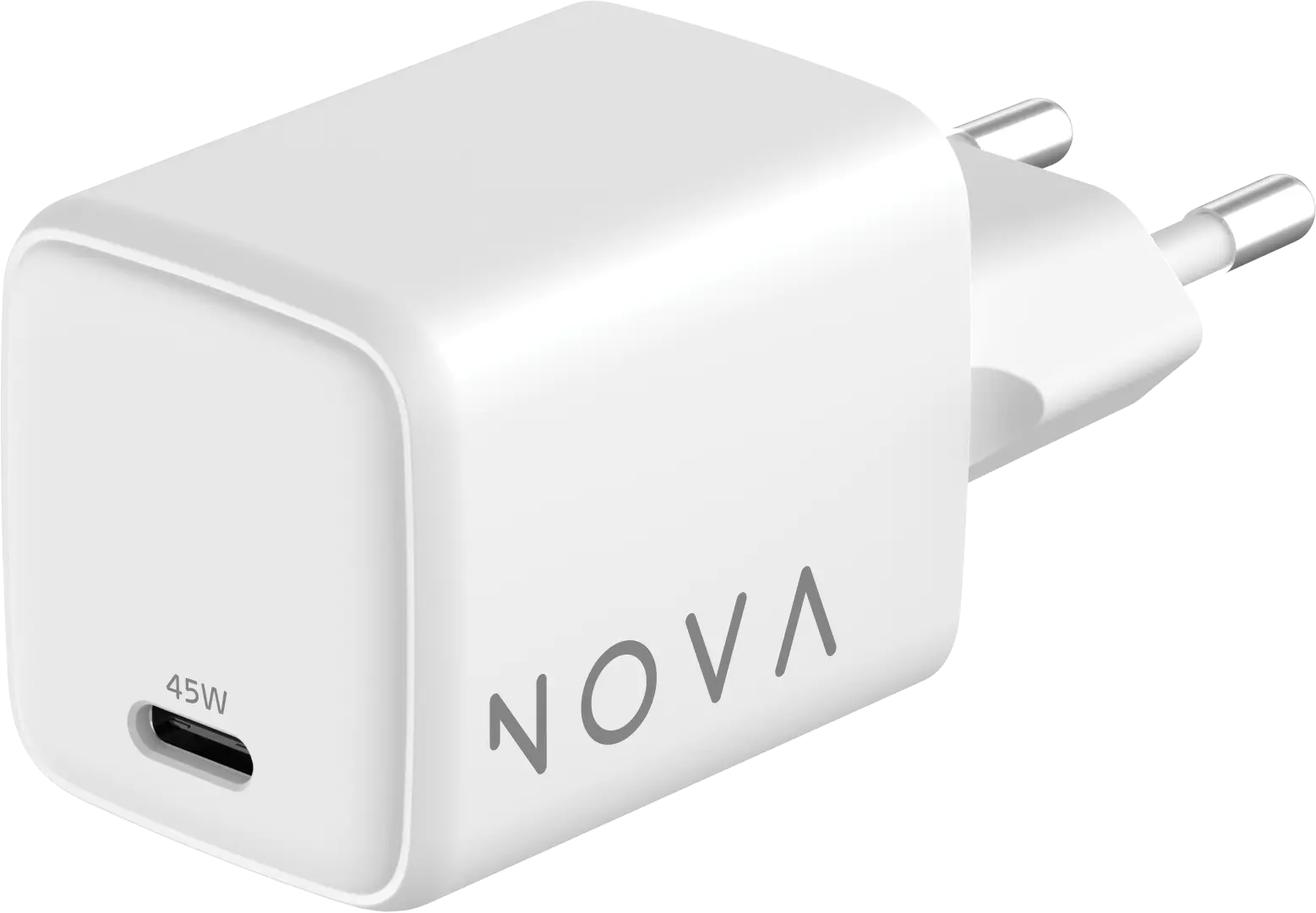 45W adapter + USB-C kaabel, valge, NOVA