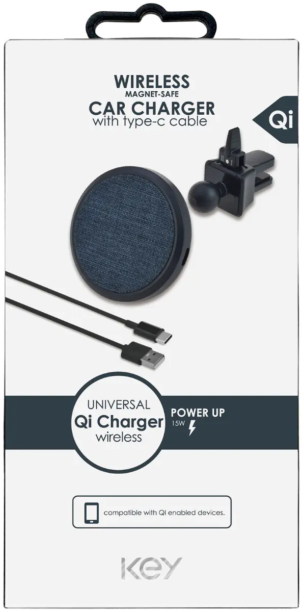 KEY POWER MagSafe autolaadija + kaabel, must