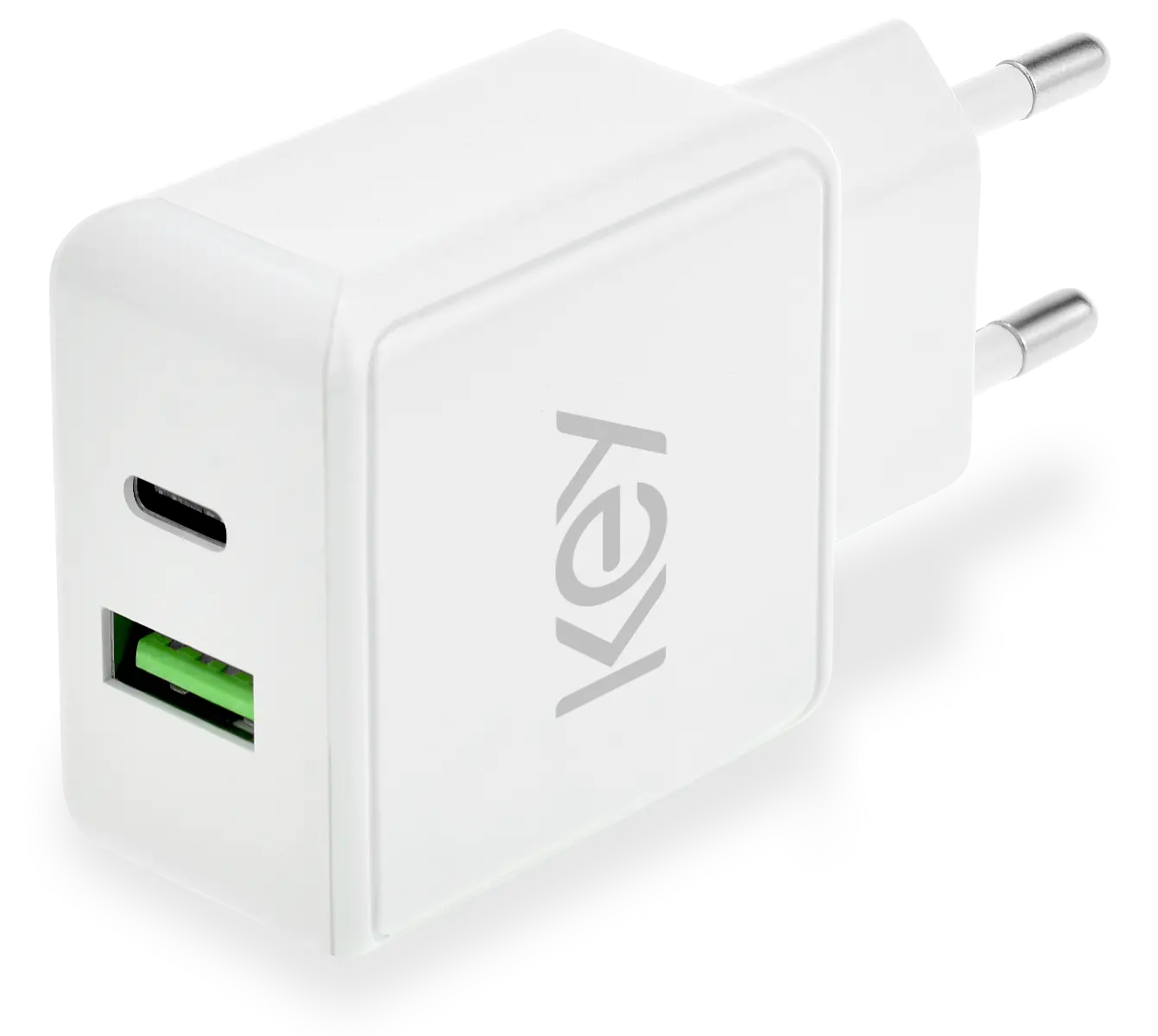 KEY POWER seinaadapter USB-A/USB-C 20W, valge