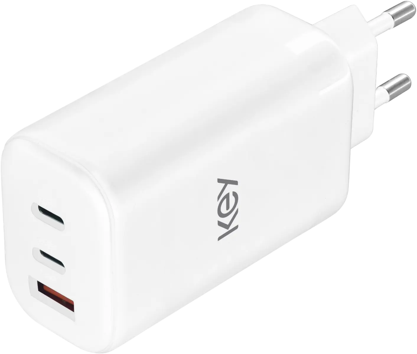 KEY POWER adapter Trio USB-C/A väljundiga 65W, valge