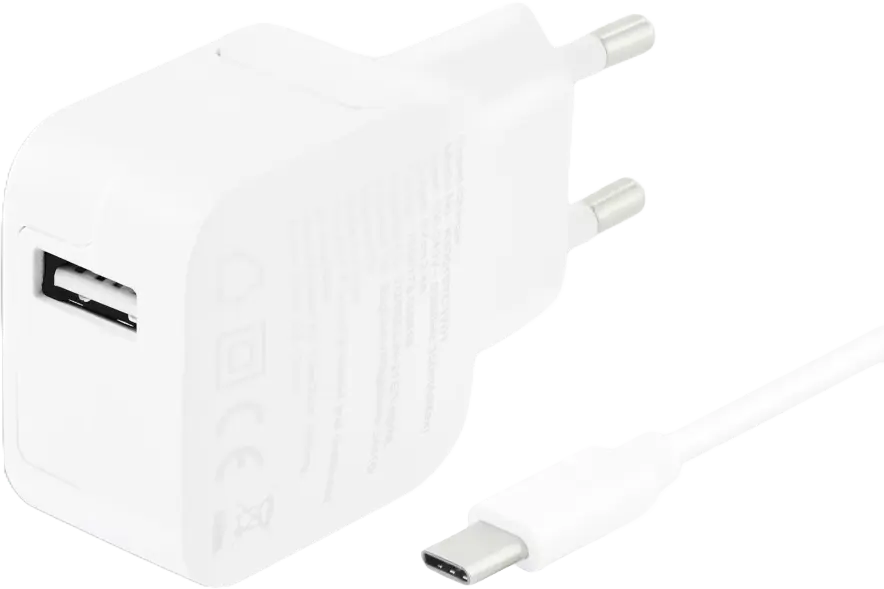KEY POWER adapter ja USB-C kaabel, valge