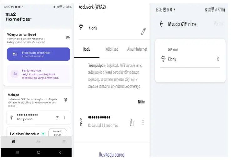 Plume HomePass äpis Wi-Fi nime muutmine